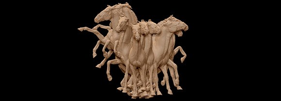 สแกนม้าด้วย Artec Leo และแสดงเป็นศิลปะแบบดิจิทัล