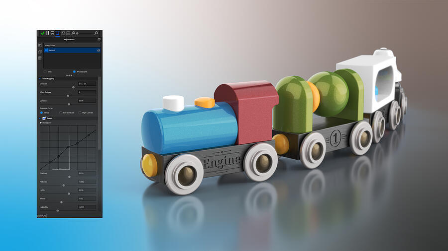 การแสดงผลหลังการประมวลผลใน KeyShot