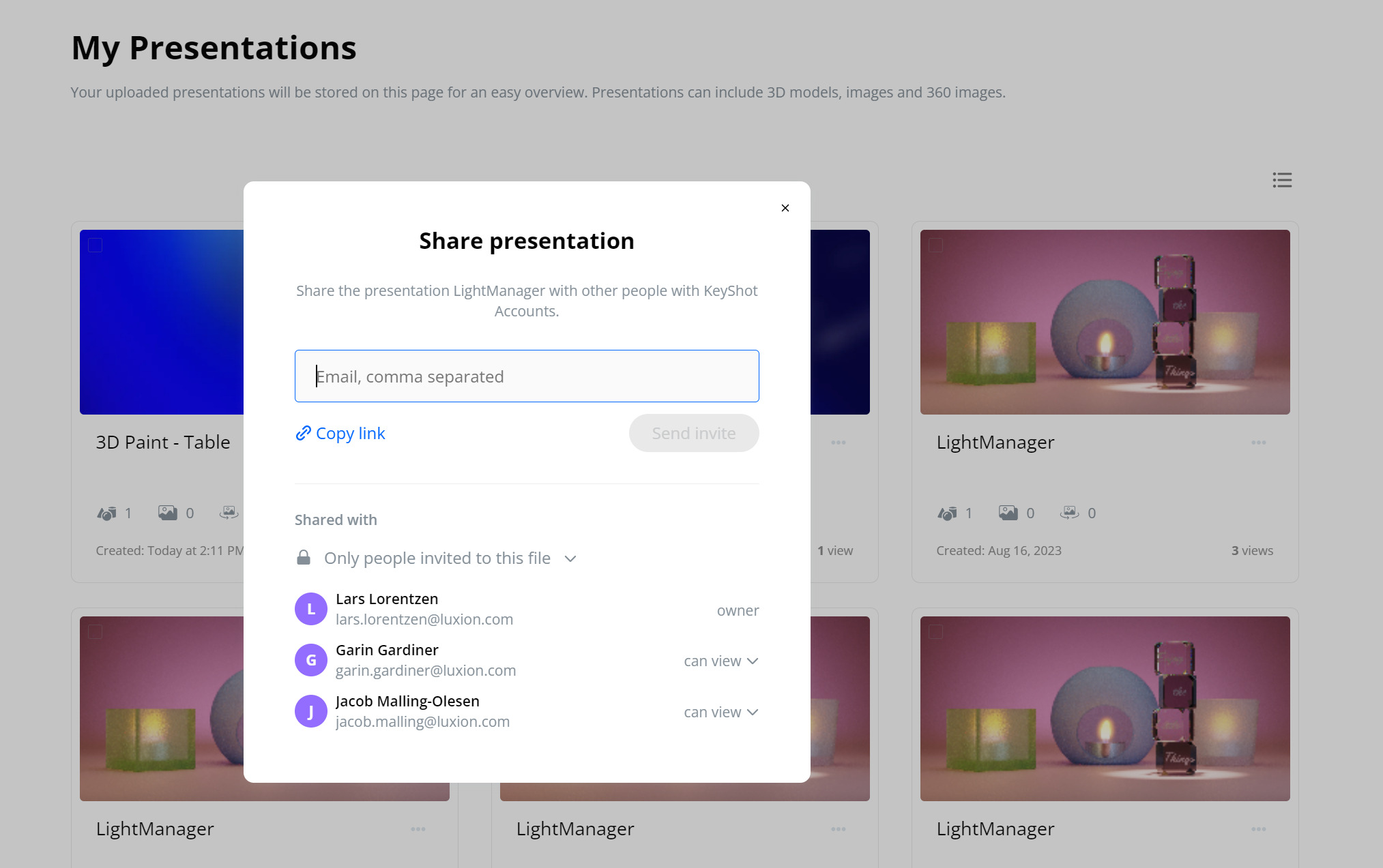 Insta-Presentations และตัวเลือกความปลอดภัยใหม่พร้อมใช้งานแล้วใน KeyShot Web